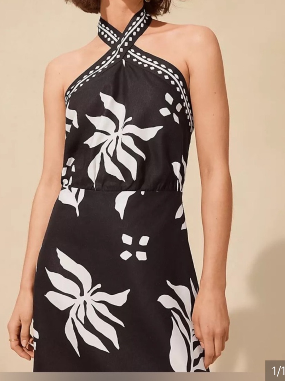 LOFT Black and White Floral Mini Dress - Picture 9 of 9